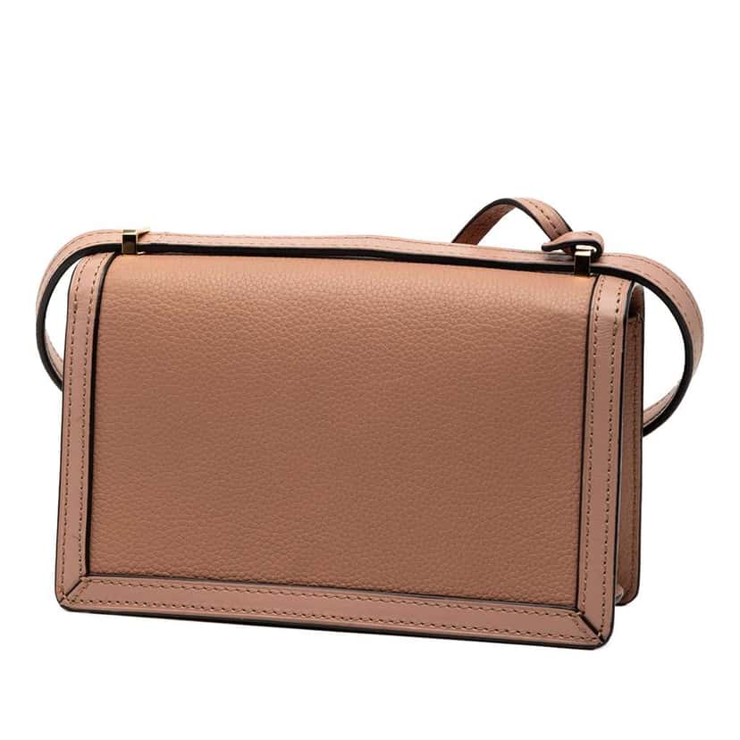 Loewe Mini Grained Calfskin Barcelona Crossbody Brown Leather Very good condition - Back View