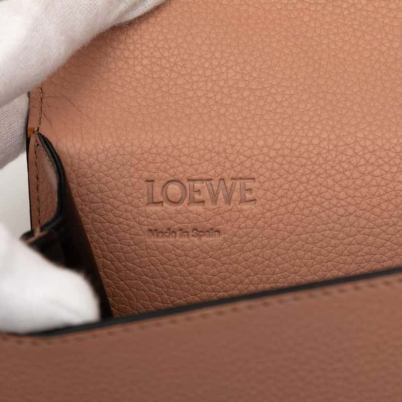 Loewe Mini Grained Calfskin Barcelona Crossbody Brown Leather Very good condition - Box View