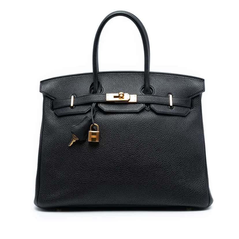 Hermès Togo Birkin Retourne 35 Black Leather Good condition - Front View