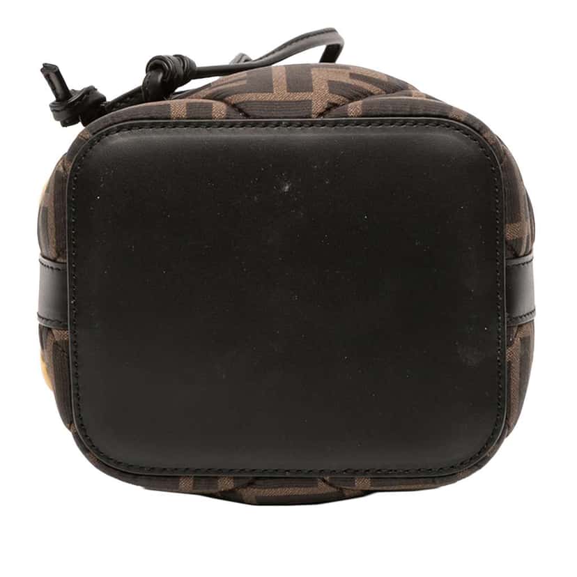 Fendi Mini Quilted Silk FF 1974 Mon Tresor Bucket Bag Brown Silk Very good condition - Inside View