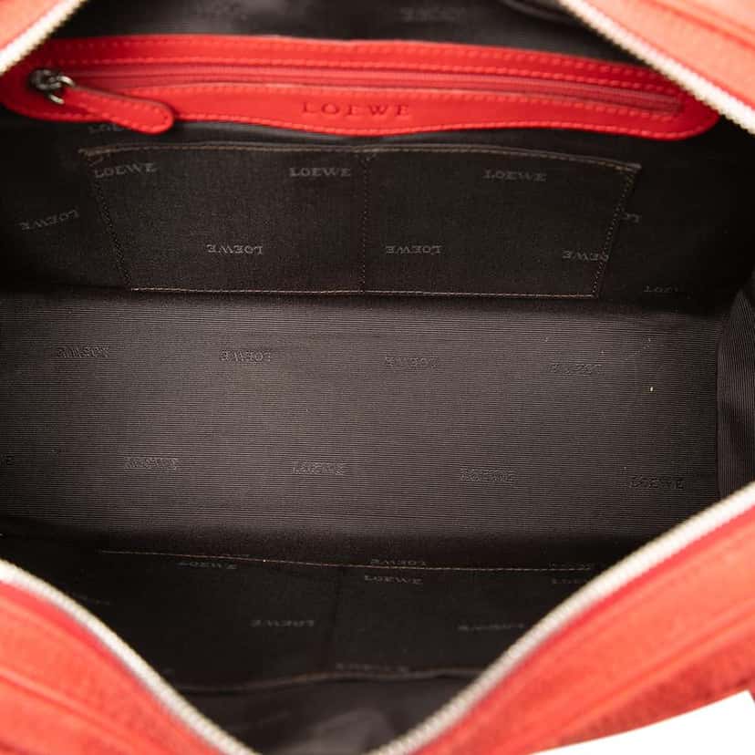 Loewe Nubuck Senda Handbag Red Leather Very good condition - Model View