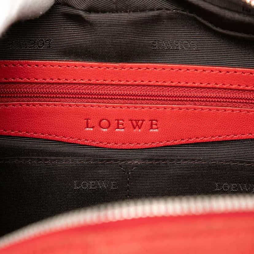 Loewe Nubuck Senda Handbag Red Leather Very good condition - Box View