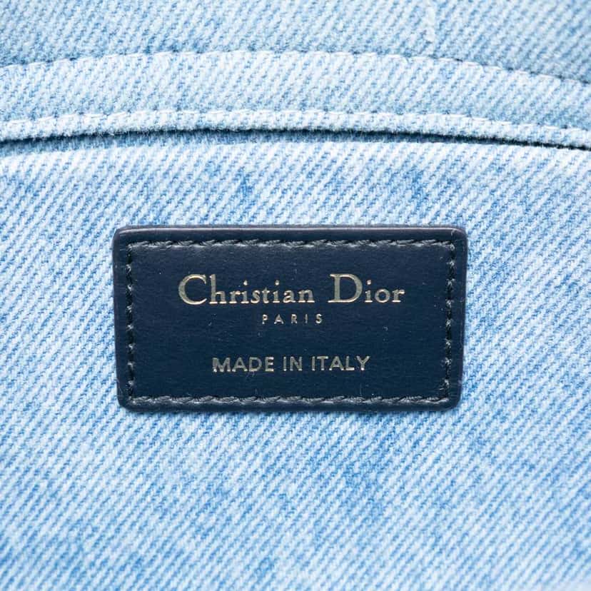 Dior Medium Denim Macrocannage Lady D Joy Blue Denim Very good condition - Box View