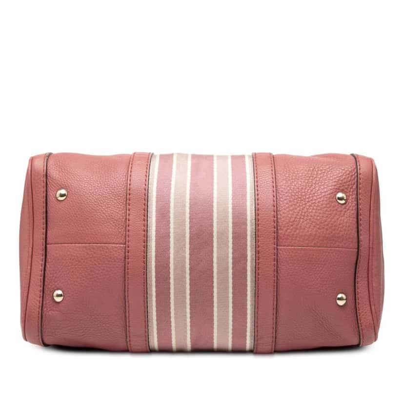 Gucci Medium Calfskin Web Joy Boston Bag Pink Leather Very good condition - Inside View