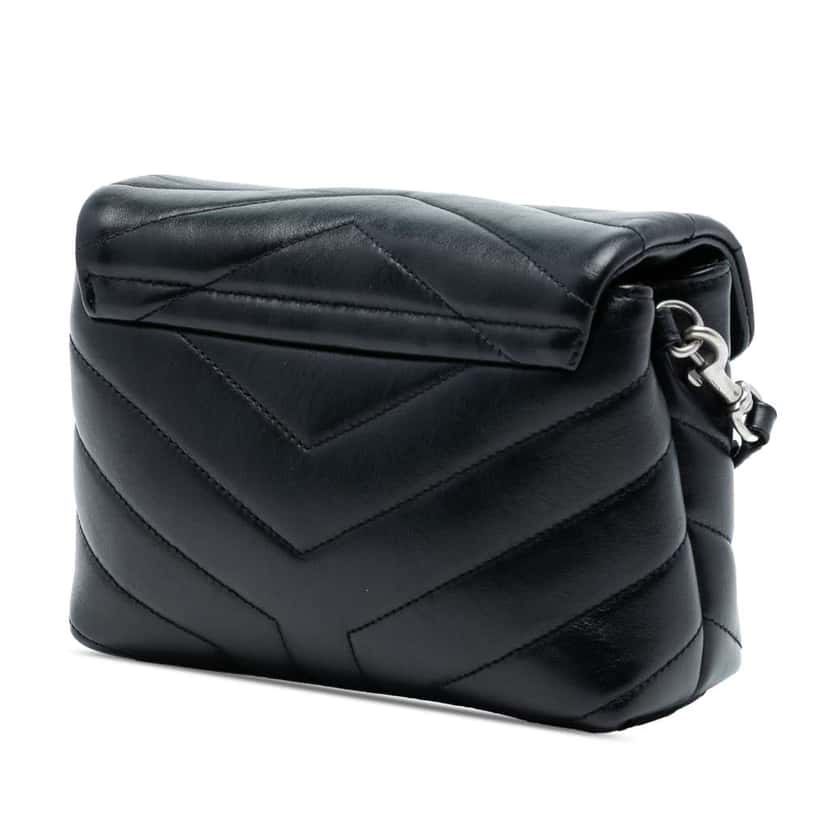 Saint Laurent Toy Matelasse Leather Monogram LouLou Crossbody Black Leather Good condition - Back View