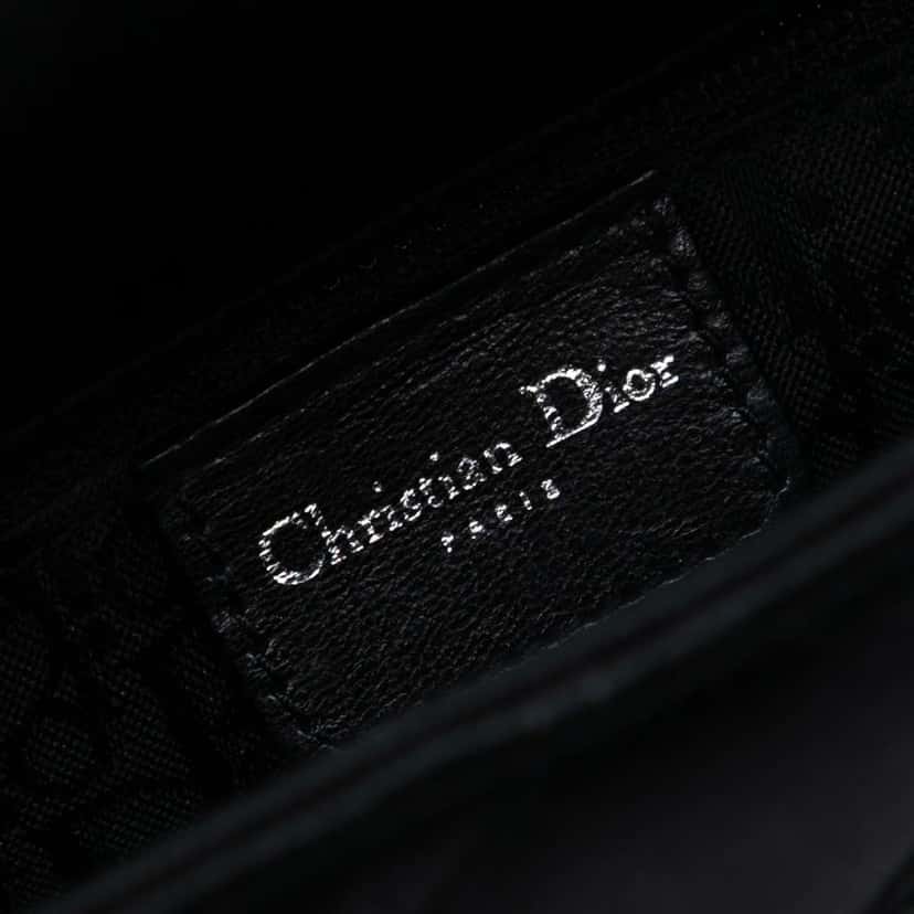 Dior Mini Satin Cannage Lady Dior Black Satin Good condition - Box View