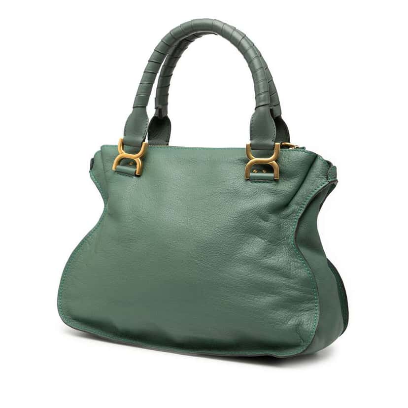 Chloé Medium Leather Marcie Satchel Green Leather Good condition - Back View