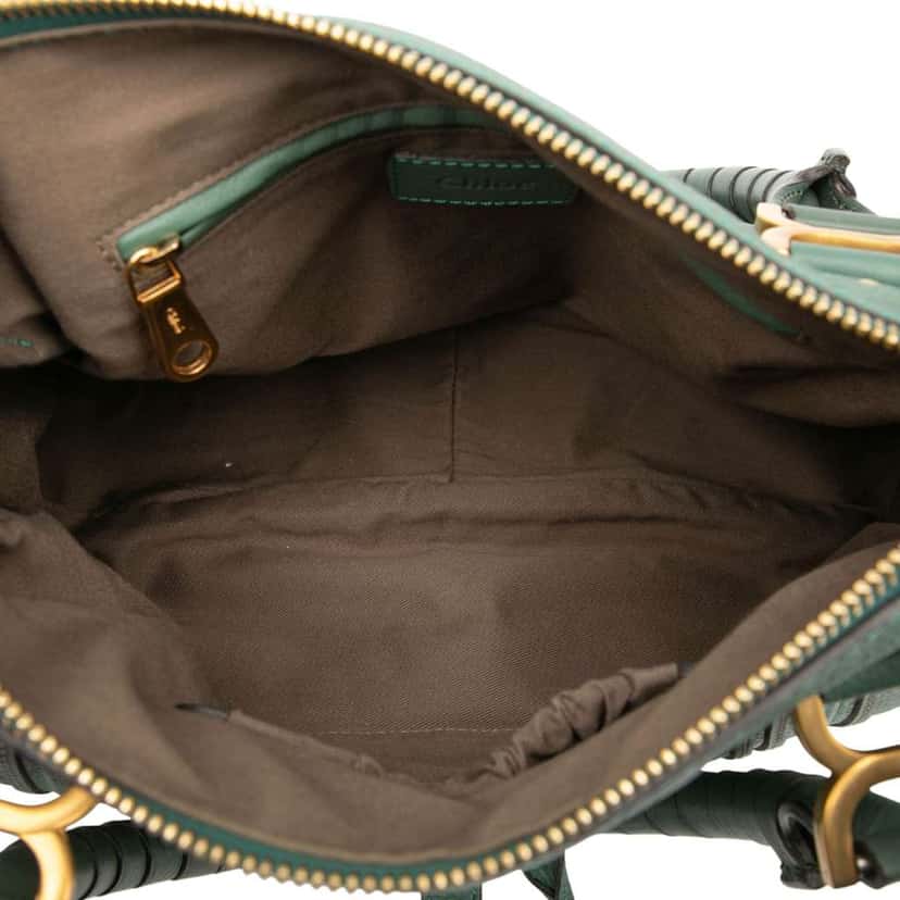 Chloé Medium Leather Marcie Satchel Green Leather Good condition - Model View