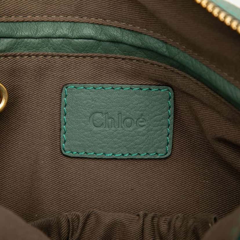 Chloé Medium Leather Marcie Satchel Green Leather Good condition - Box View