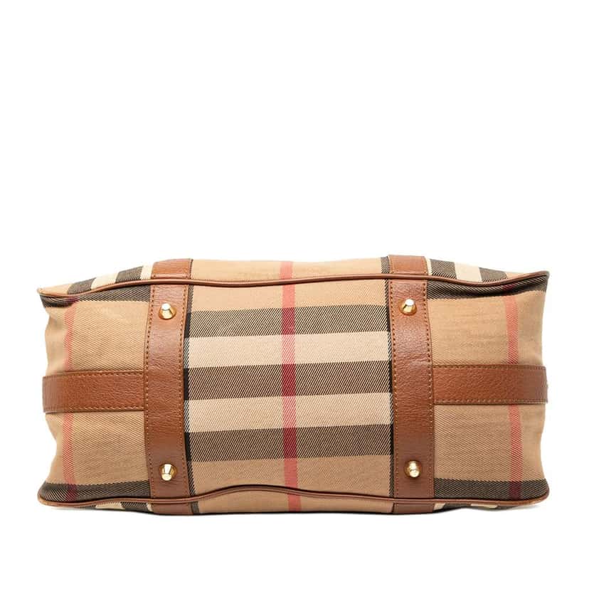 Burberry Leather Trimmed House Check Canvas Handbag Brown Canvas Very good condition - Inside View