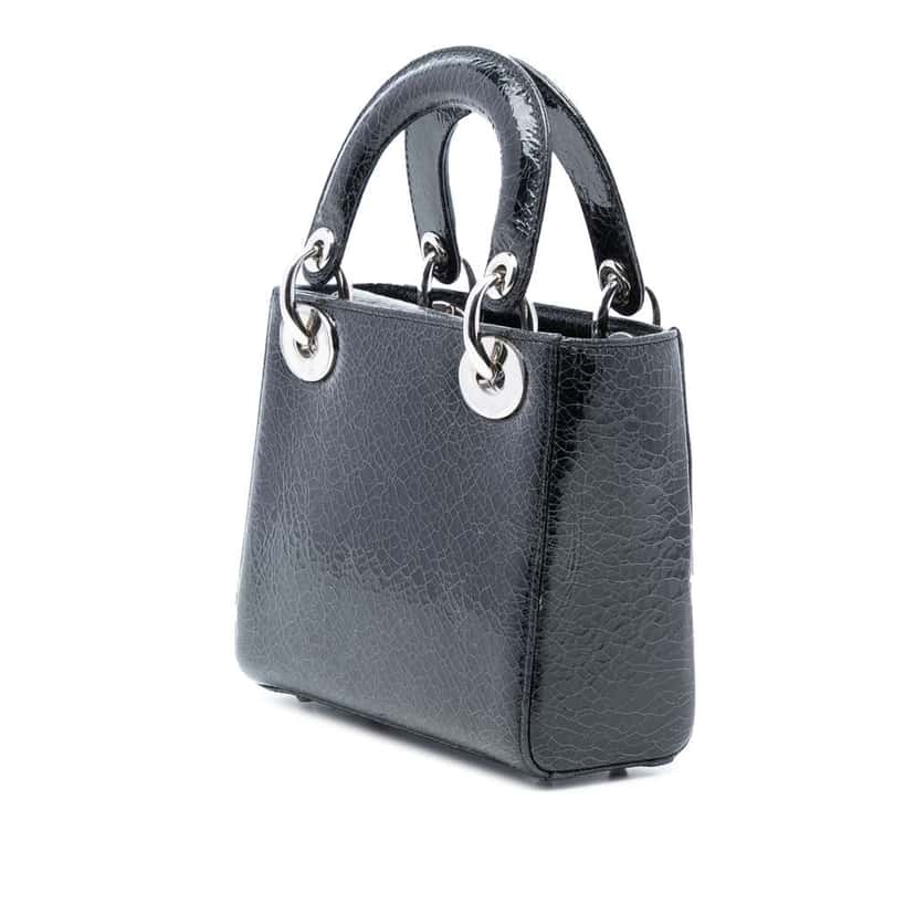Dior Mini Deerskin Ceramic Effect Jeweled Swan Lady Dior Black Leather Good condition - Back View