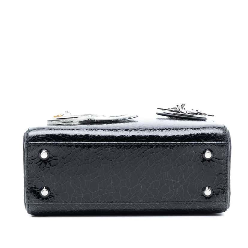 Dior Mini Deerskin Ceramic Effect Jeweled Swan Lady Dior Black Leather Good condition - Inside View