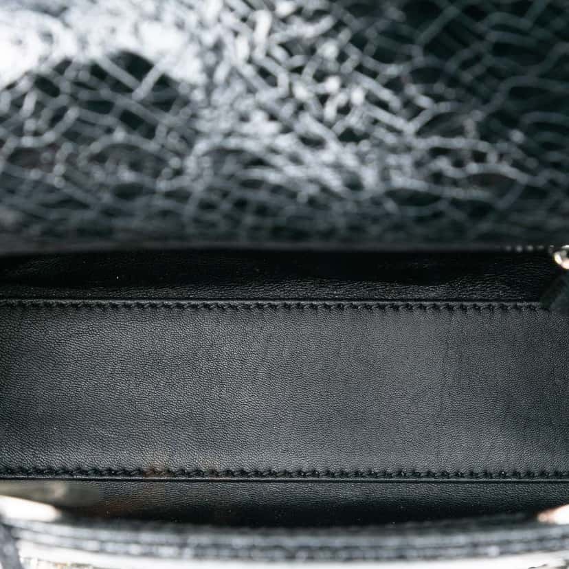 Dior Mini Deerskin Ceramic Effect Jeweled Swan Lady Dior Black Leather Good condition - Model View