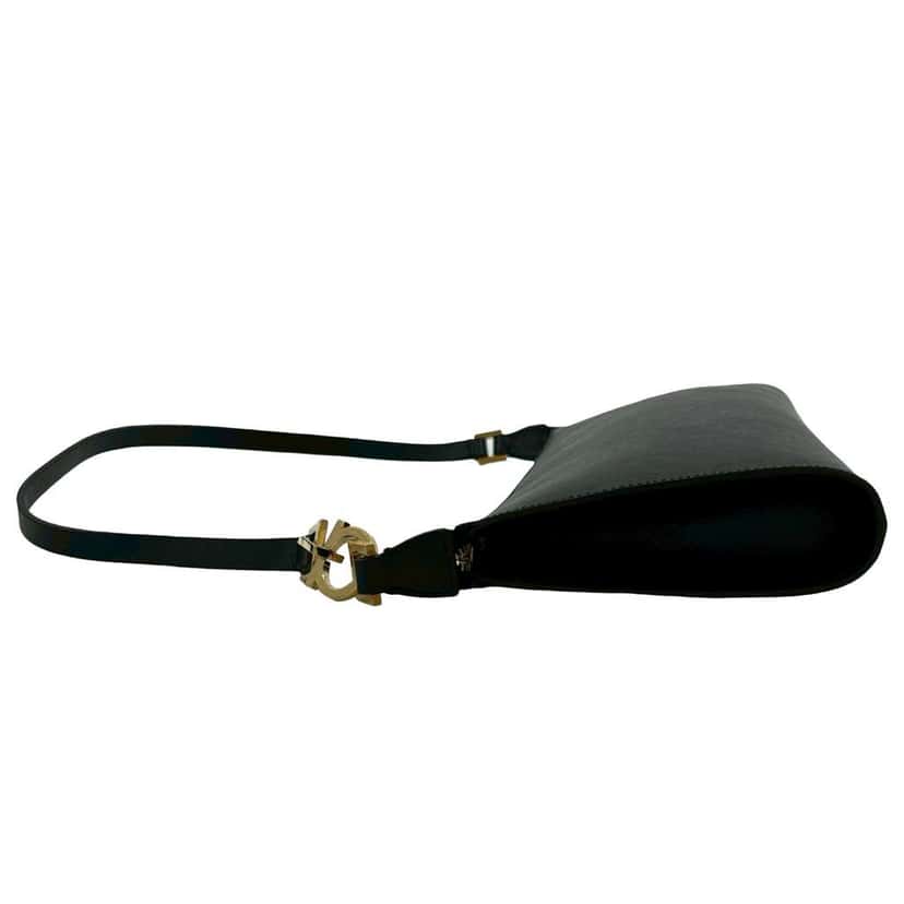 Salvatore Ferragamo Leather Gancini Shoulder Bag Black Leather Good condition - Model View
