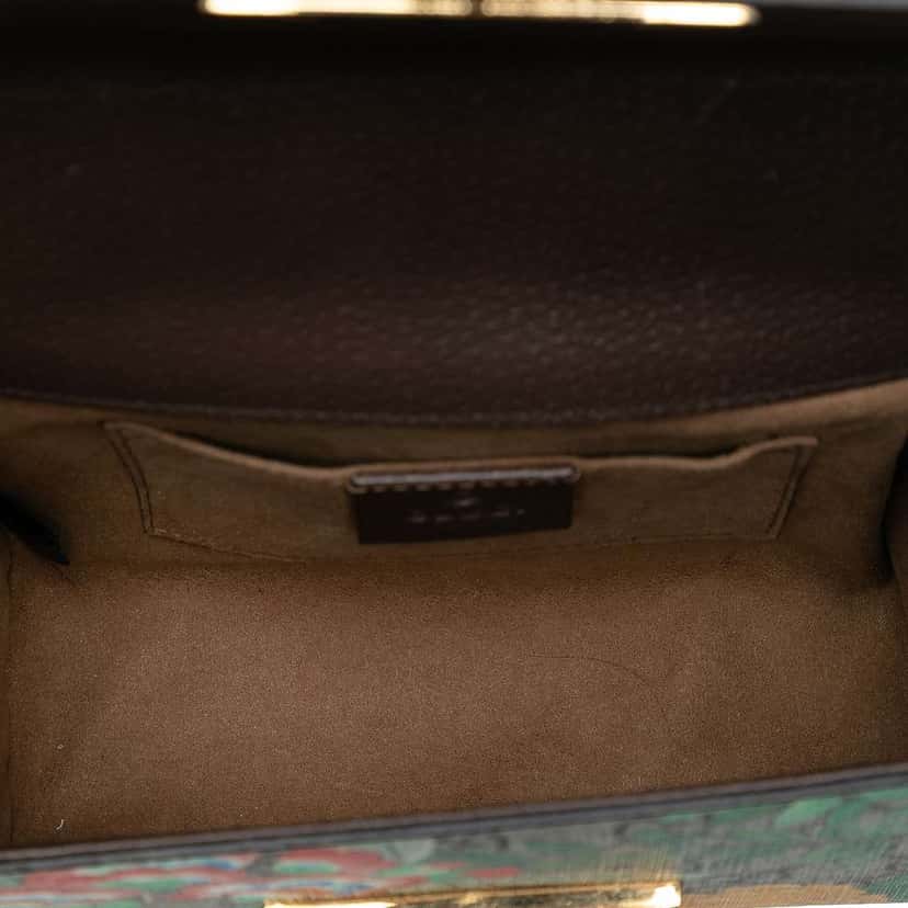 Gucci Small GG Supreme Tian Padlock Crossbody Brown Canvas Good condition - Model View