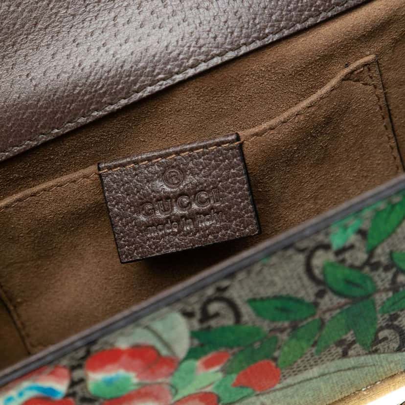 Gucci Small GG Supreme Tian Padlock Crossbody Brown Canvas Good condition - Box View