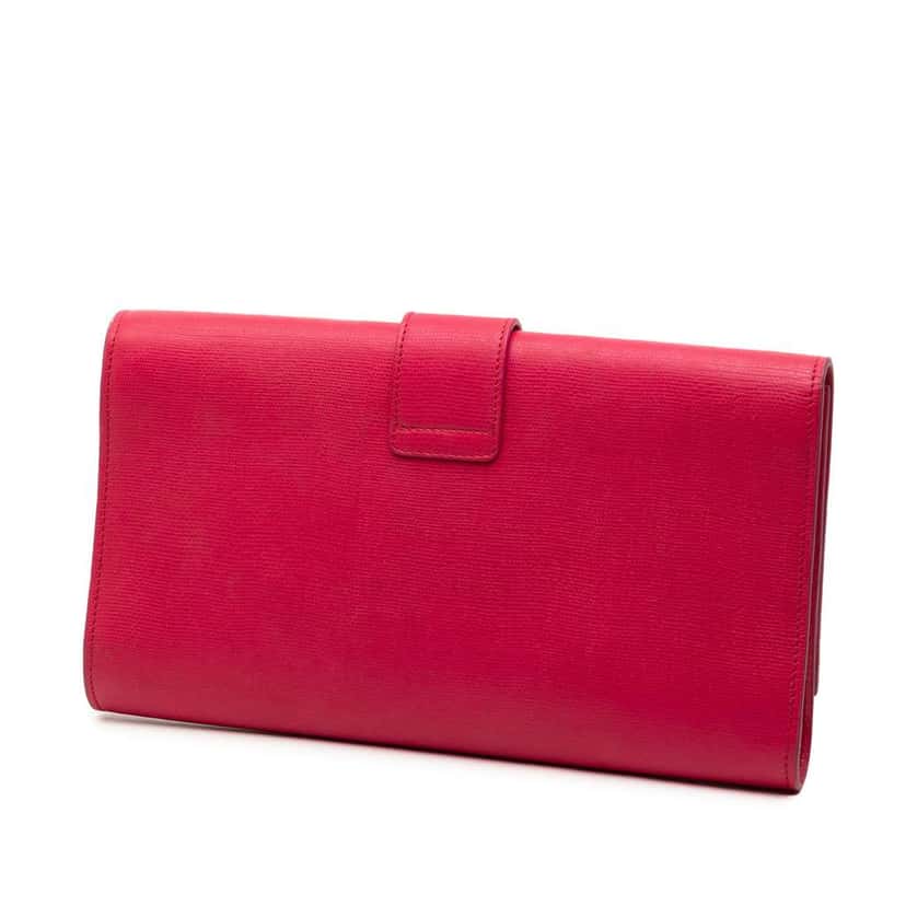 Saint Laurent Leather Chyc Ligne Clutch Pink Leather Very good condition - Back View