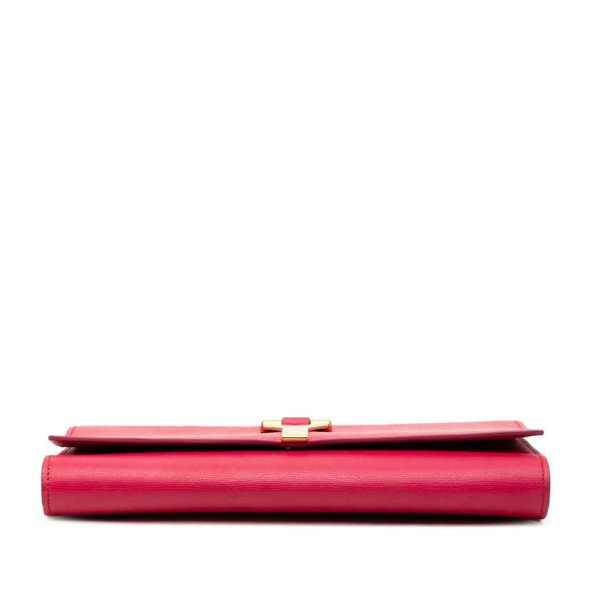 Saint Laurent Leather Chyc Ligne Clutch Pink Leather Very good condition - Inside View