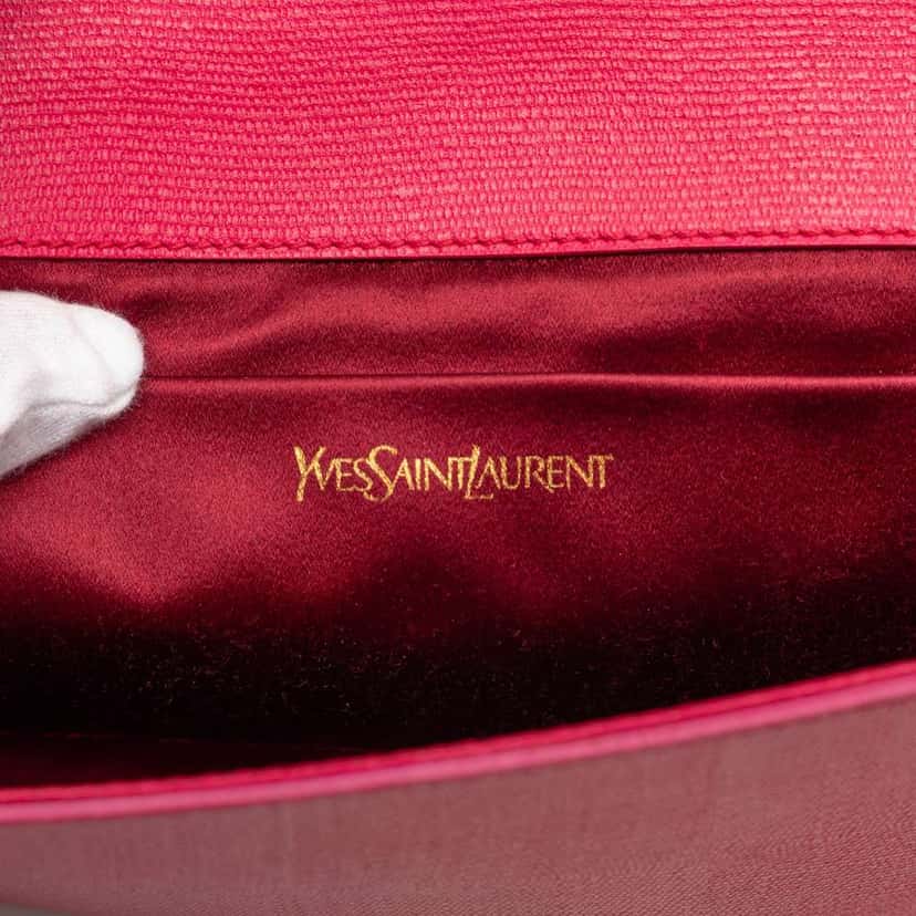 Saint Laurent Leather Chyc Ligne Clutch Pink Leather Very good condition - Box View