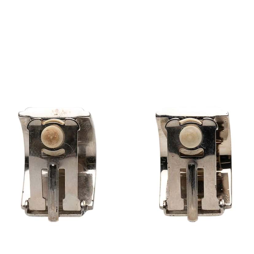 Hermès Enamel Dolphin Clip On Earrings Blue Good condition - Back View