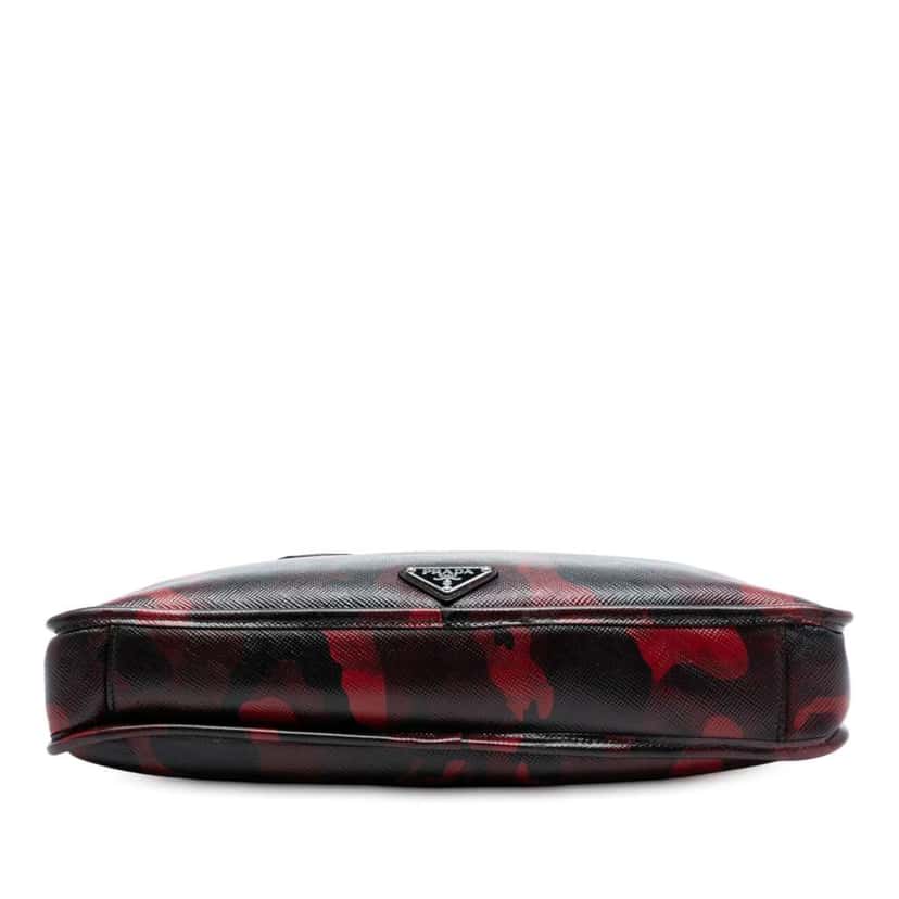 Prada Saffiano Camouflage Print Briefcase Red Leather Good condition - Inside View