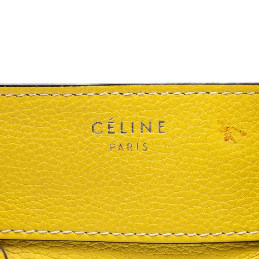 Celine Mini Calfskin Luggage Tote Yellow Leather Good condition - Box View