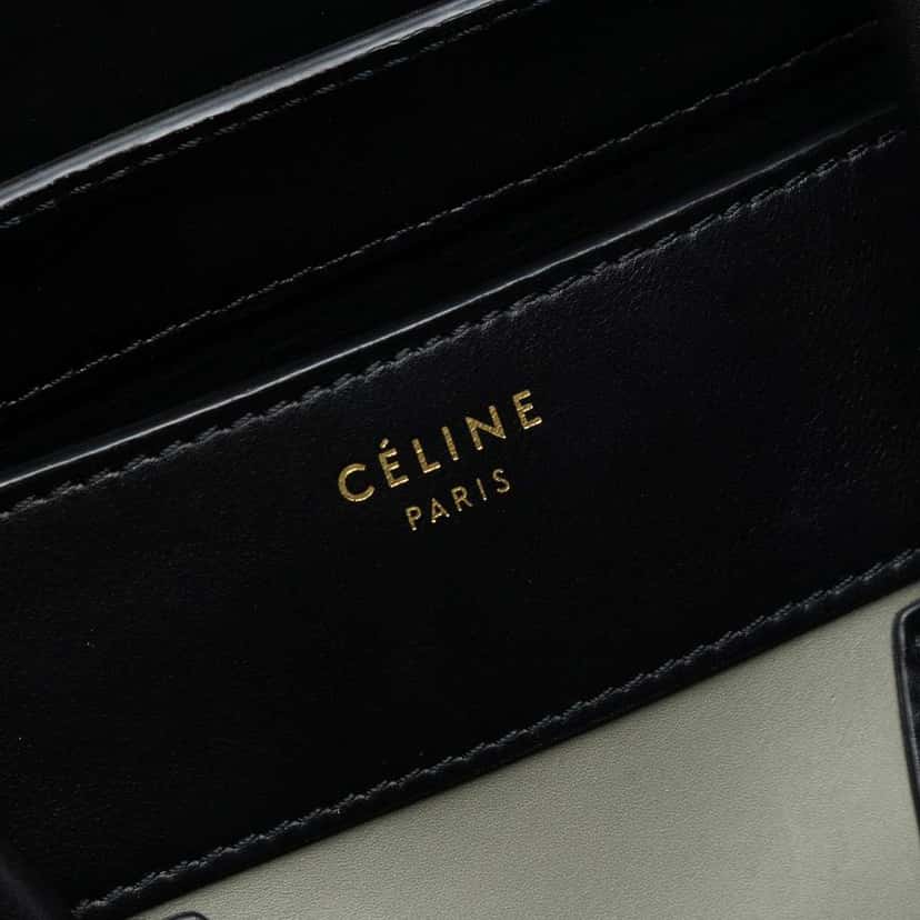 Celine Mini Tricolor Leather Luggage Tote Green Leather Good condition - Box View