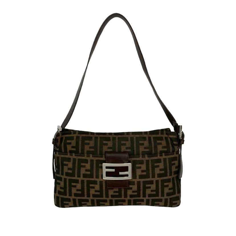 Fendi Zucca Canvas Shoulder Bag Brown Canvas Good condition - Front View