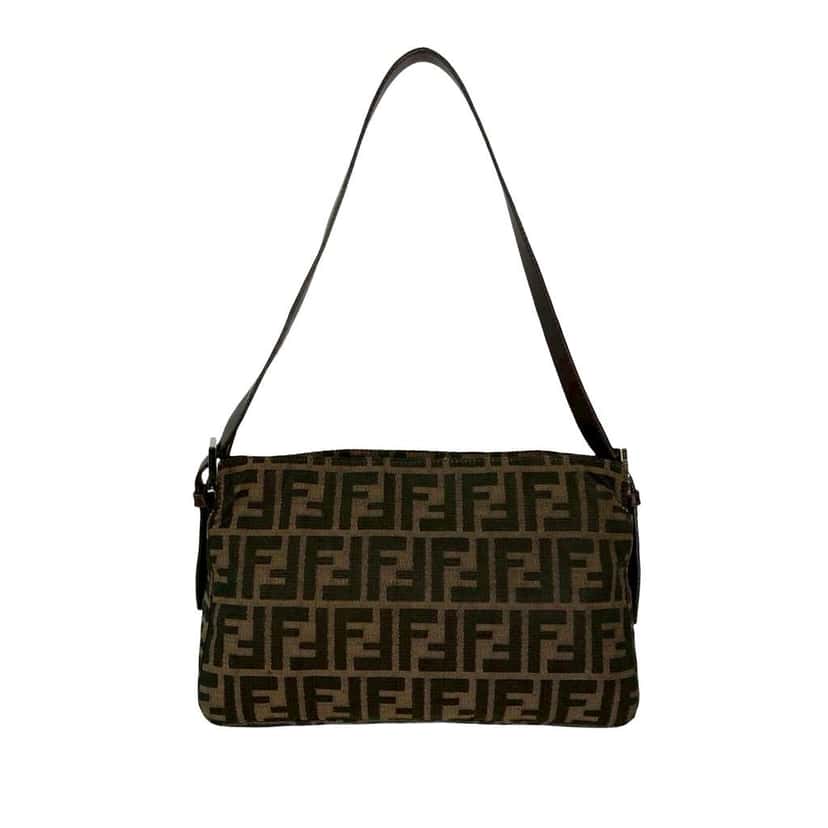 Fendi Zucca Canvas Shoulder Bag Brown Canvas Good condition - Back View
