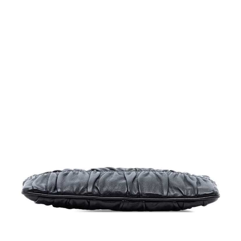 Prada Nappa Gaufre Pouch Black Leather Good condition - Inside View