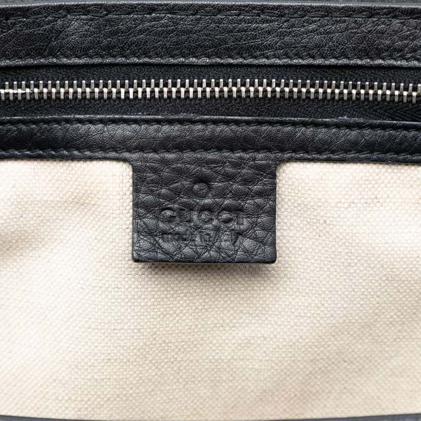 Gucci Leather Techno Horsebit Top Handle Bag Black Leather Good condition - Box View