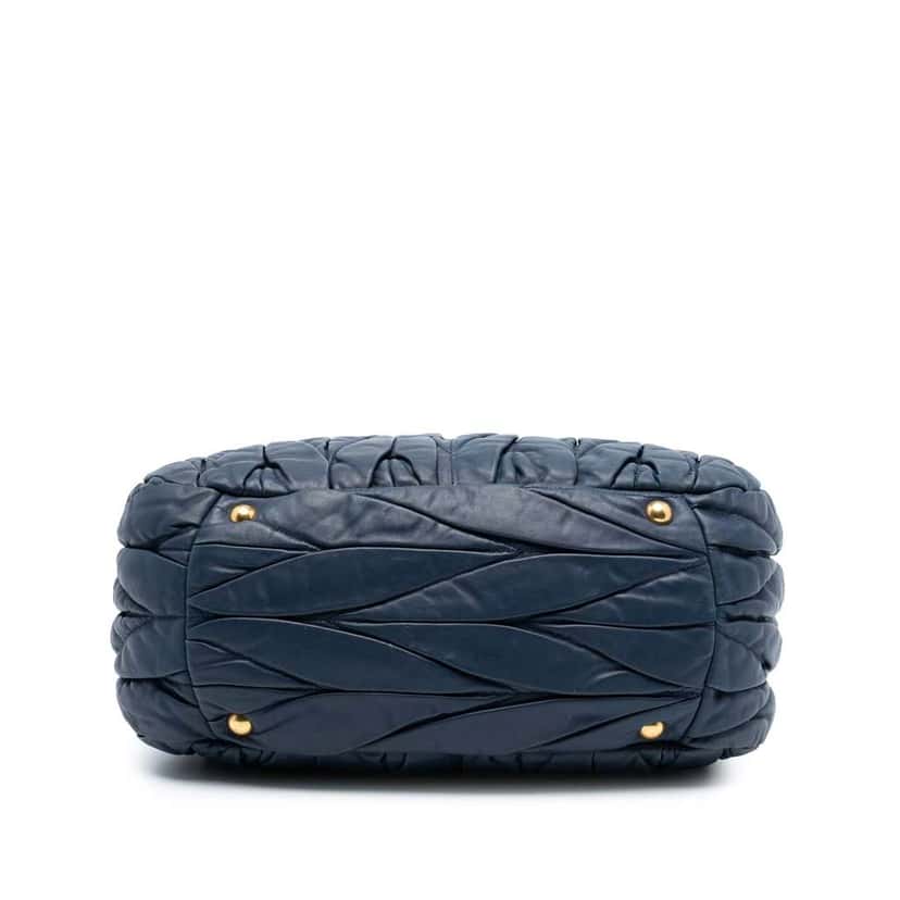 Miu Miu Matelasse Nappa Satchel Blue Leather Fair condition - Inside View