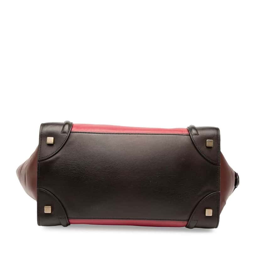 Celine Mini Tricolor Leather Luggage Tote Red Leather Good condition - Inside View