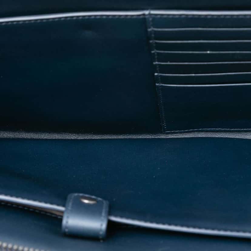 Bottega Veneta Nappa Intrecciato Clutch Blue Leather Good condition - Model View