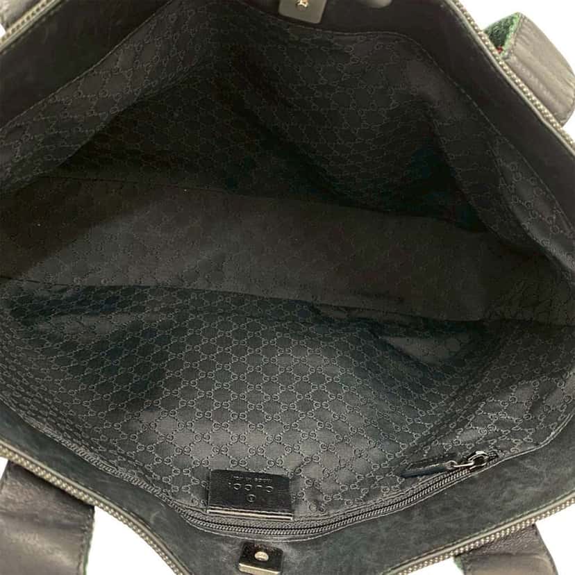 Gucci Denim Web Tote Black Denim Good condition - Model View