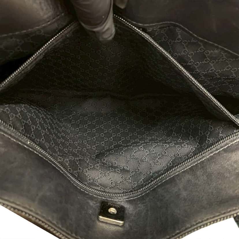 Gucci Denim Web Tote Black Denim Good condition - Box View