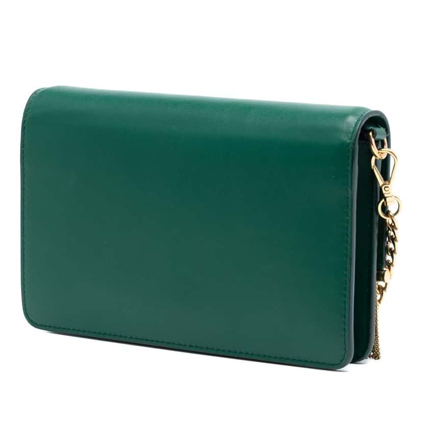 Miu Miu Leather Fringe Crossbody Green Leather Good condition - Back View