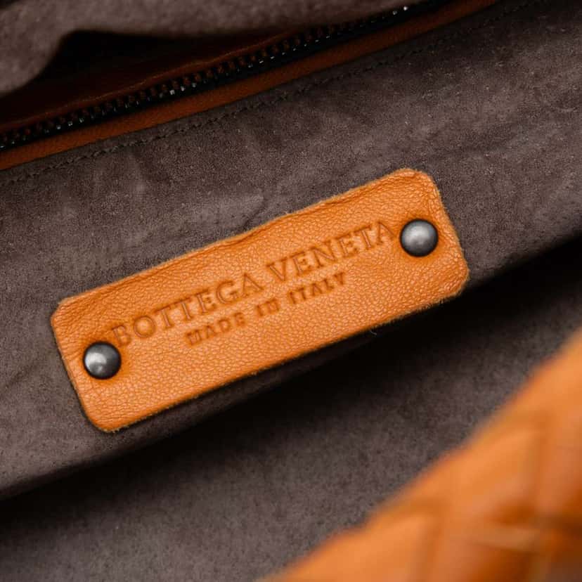 Bottega Veneta Nappa Intrecciato Cube Crossbody Orange Leather Very good condition - Box View