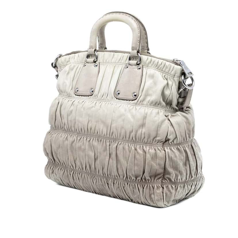 Prada Nappa Gaufre Ombre Satchel Grey Leather Very good condition - Back View