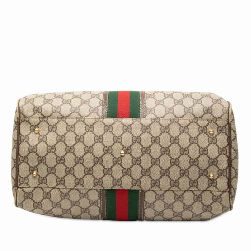 Gucci GG Supreme Web Boston Bag Brown Canvas Good condition - Inside View