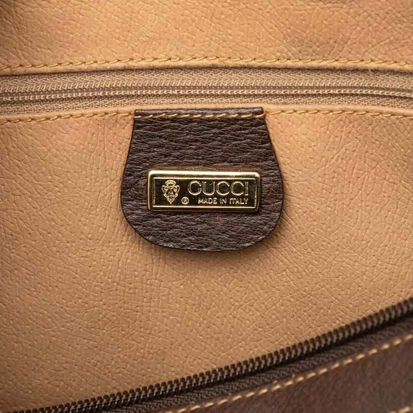 Gucci GG Supreme Web Boston Bag Brown Canvas Good condition - Box View