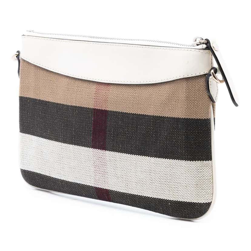 Burberry Mega Check Canvas Peyton Crossbody Brown Canvas Very good condition - Back View
