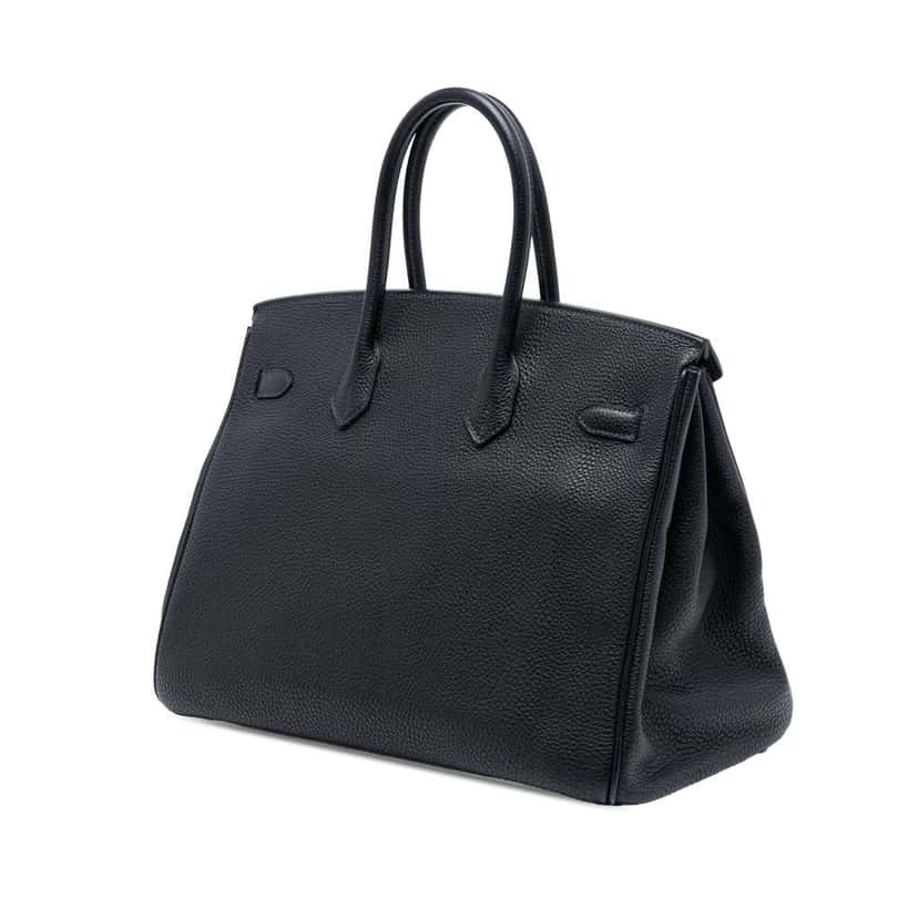 Hermès Togo Birkin Retourne 35 Blue Leather Good condition - Back View