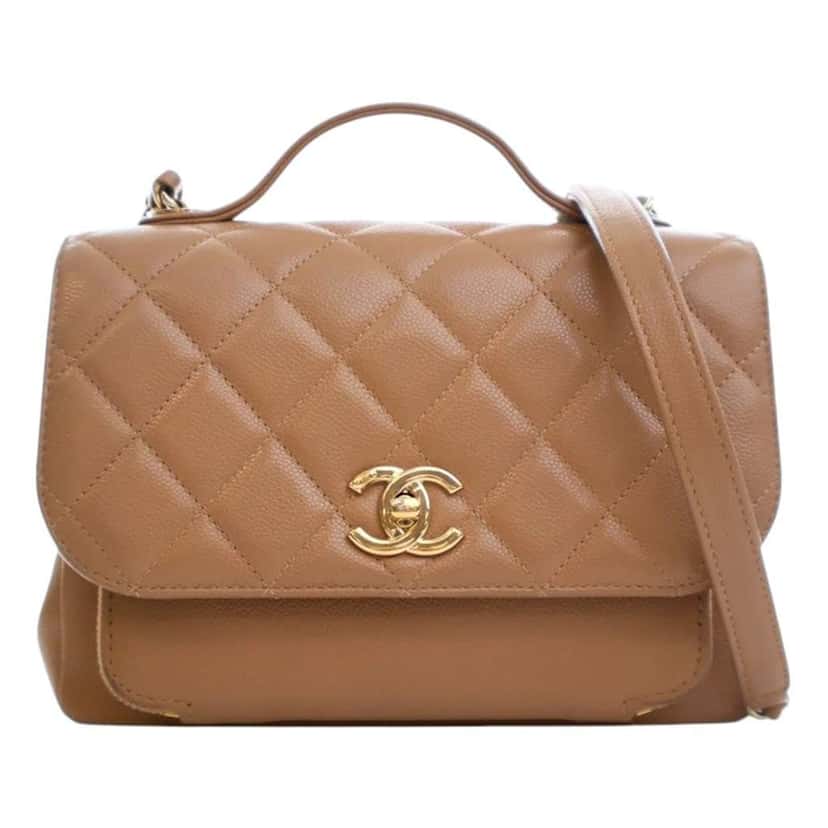 Chanel Medium Quilted Caviar Business Affinity Flap Brown Leather Good condition - Front View