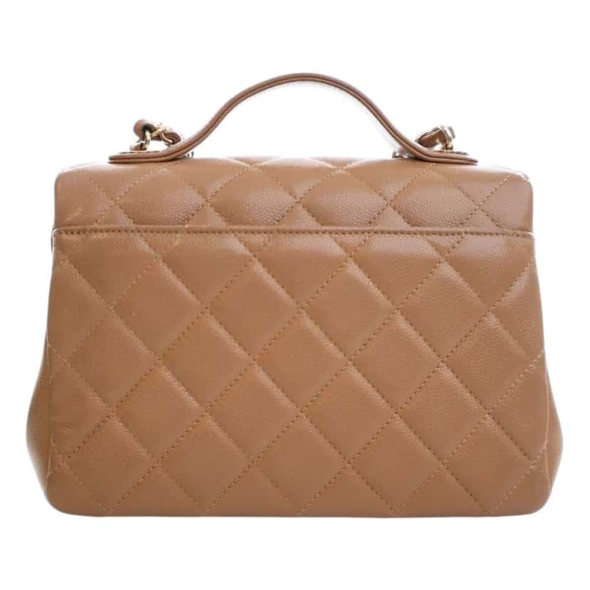 Chanel Medium Quilted Caviar Business Affinity Flap Brown Leather Good condition - Back View