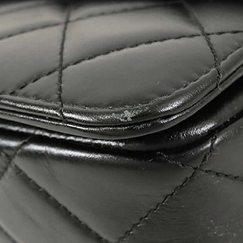 Chanel Small Quilted Shiny Calfskin Metal Chain Top Handle Bag Black Leather Good condition - Box View