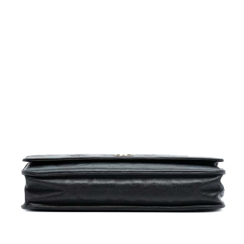 Chanel CC Embossed Lambskin Camellia Wallet On Chain Black Leather Good condition - Inside View