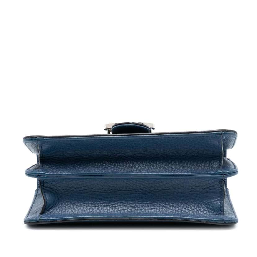 Gucci Small Dollar Calfskin Interlocking G Crossbody Blue Leather Very good condition - Inside View