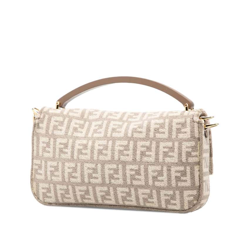 Fendi Zucchino Velvet Baguette Phone Pouch Satchel Brown Velvet Very good condition - Back View