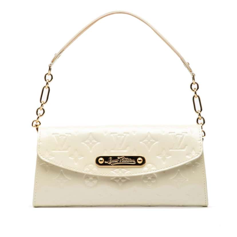 Louis Vuitton Monogram Vernis Sunset Boulevard White Leather Good condition - Front View